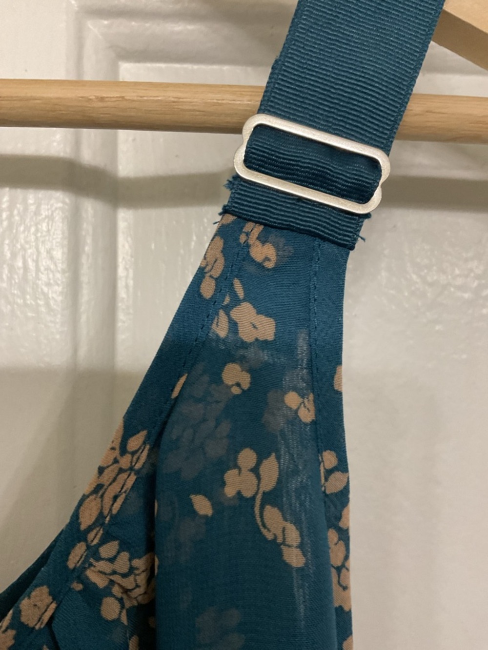 Lane Bryant Teal Floral Pleated Camisole - Picture 4 of 7